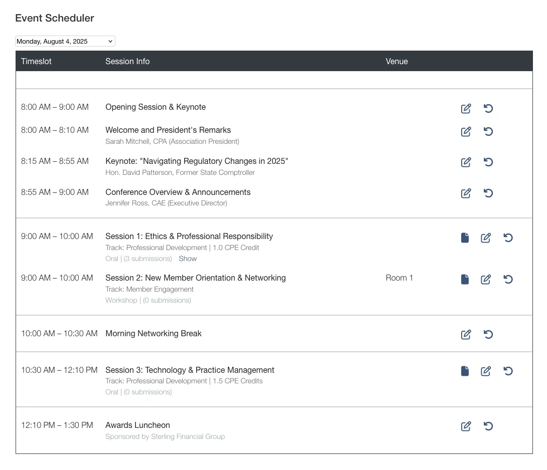 Conference program scheduler