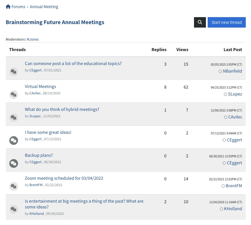 i4a discussion forums with threaded conversations