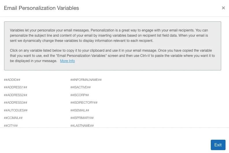 Personalized email with member data