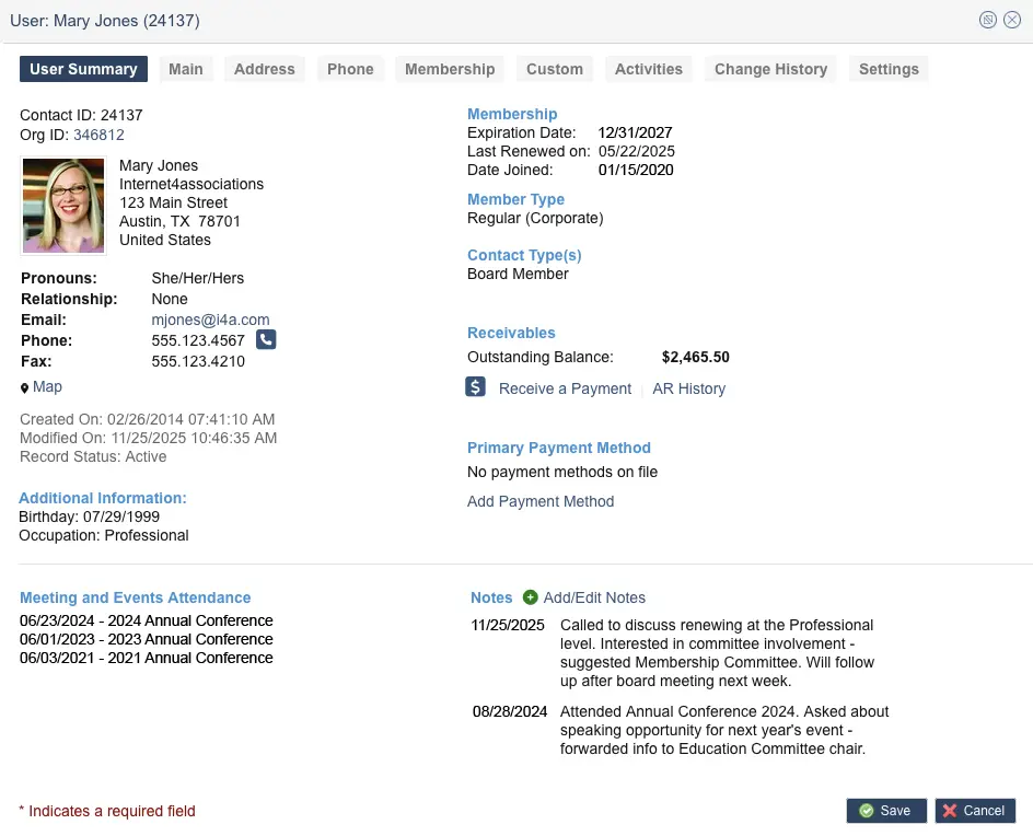Membership management module
