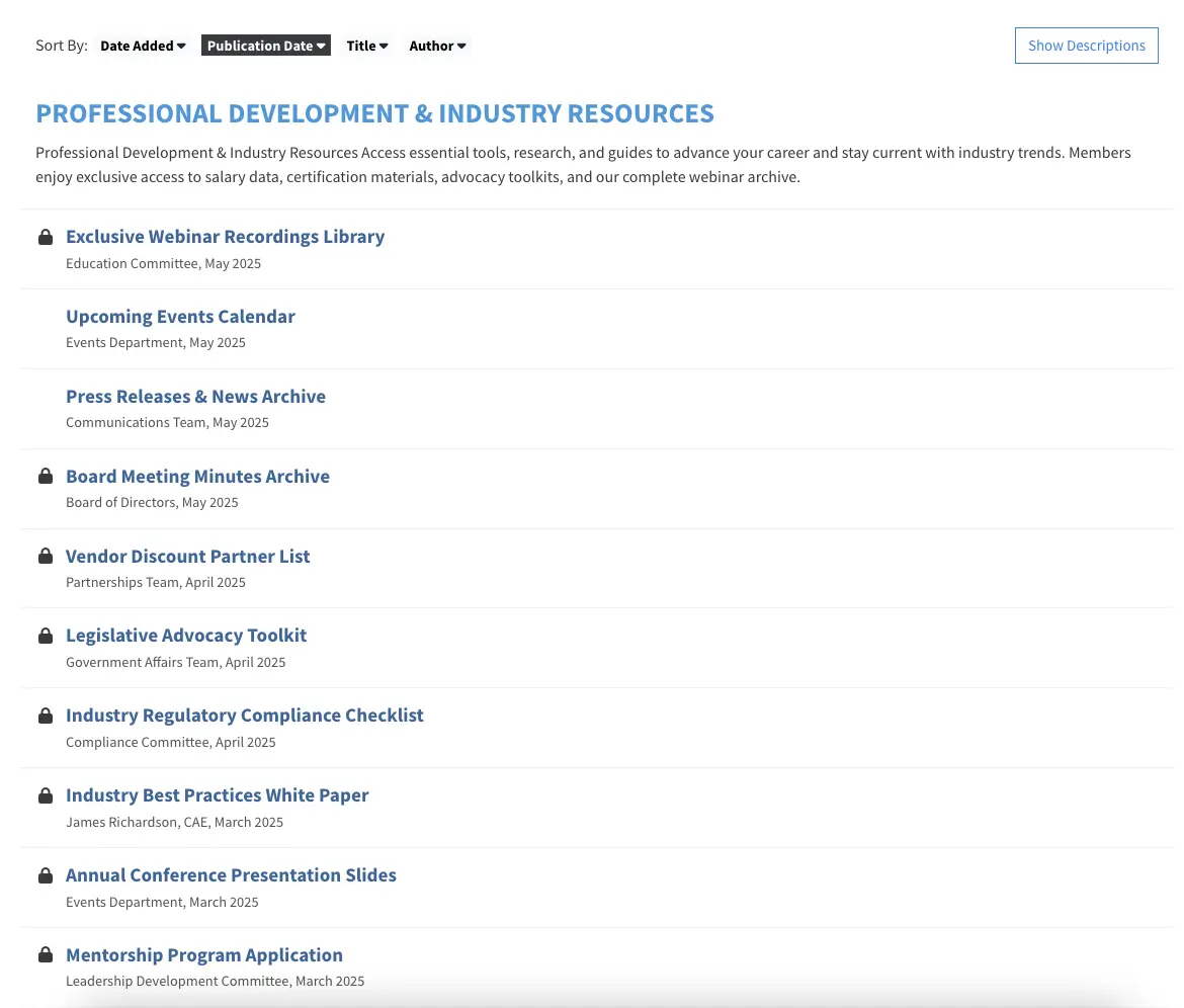 Access control settings by member type