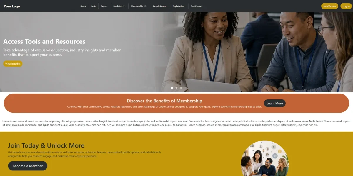 The Ember Stock Theme home page in i4a's Theme Manager.