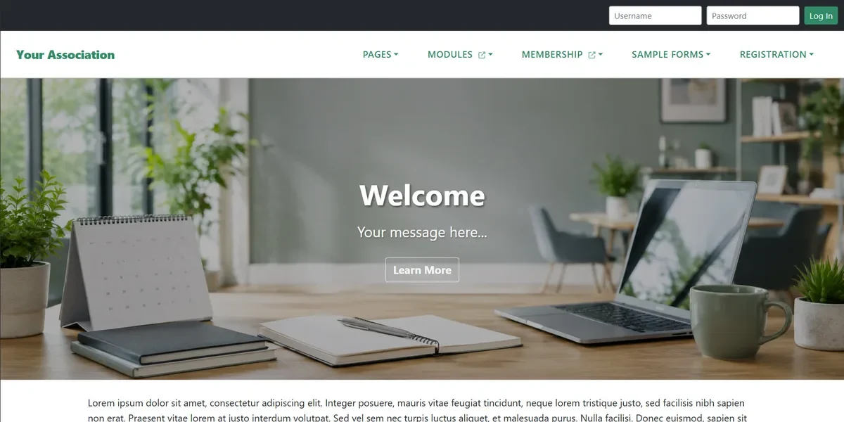 The Magazine Stock Theme home page in i4a's Theme Manager.